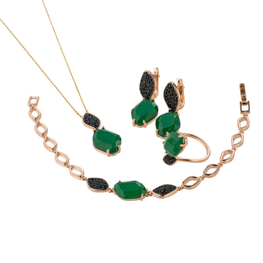 Dark Green Cube Sugar Jewelry Set