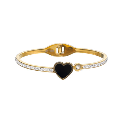 Heart Shaped Black Crystal Bracelet