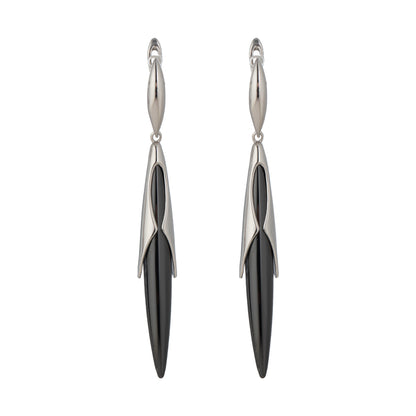 Black Ceramic Pointed Earrings