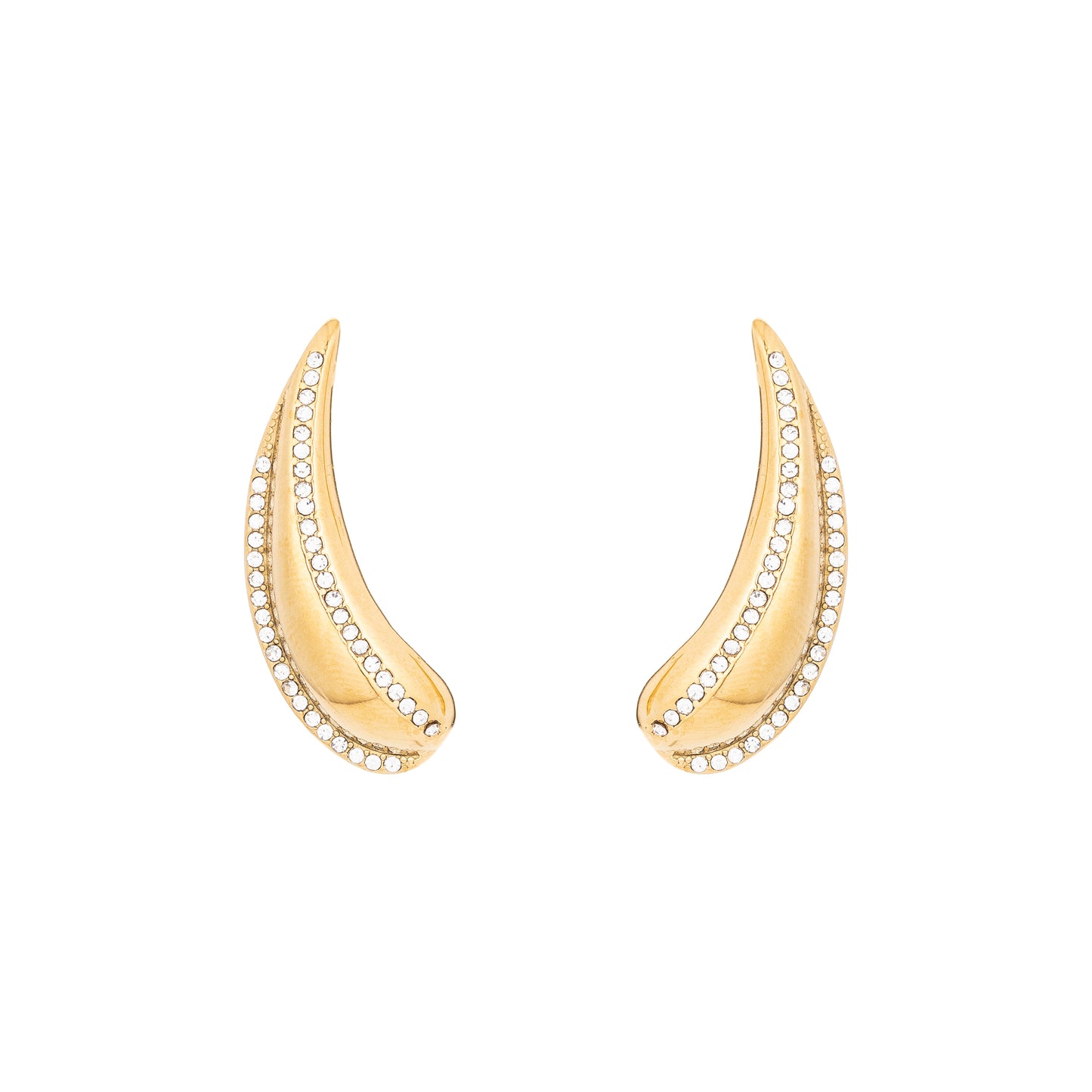 Golden Curved Earrings