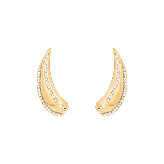 Golden Curved Earrings