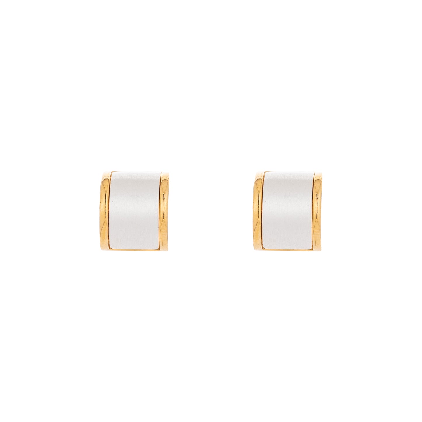 Silver-plated gold arc earrings