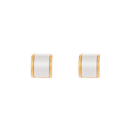 Silver-plated gold arc earrings