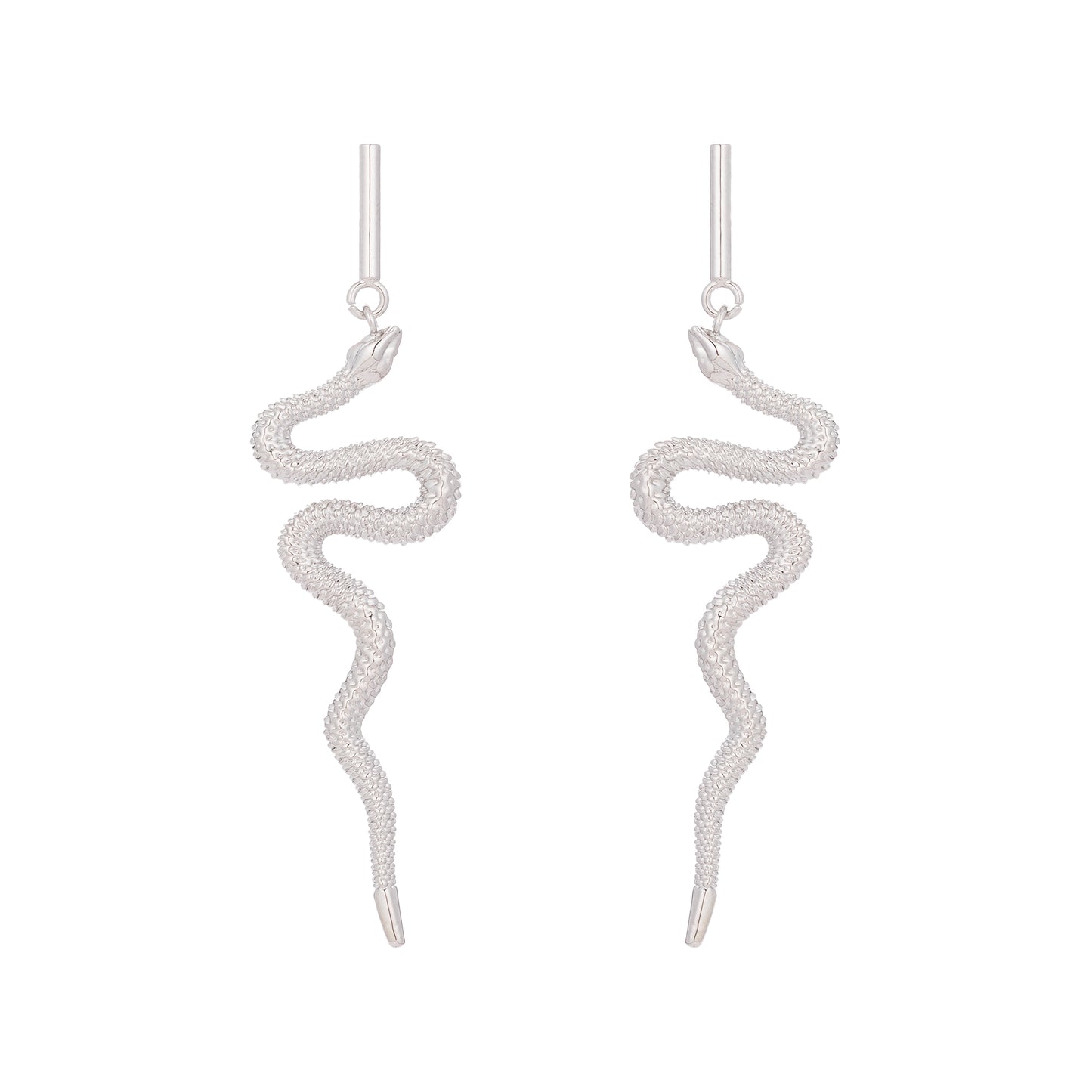 Silver snake earrings