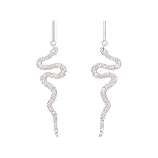 Silver snake earrings