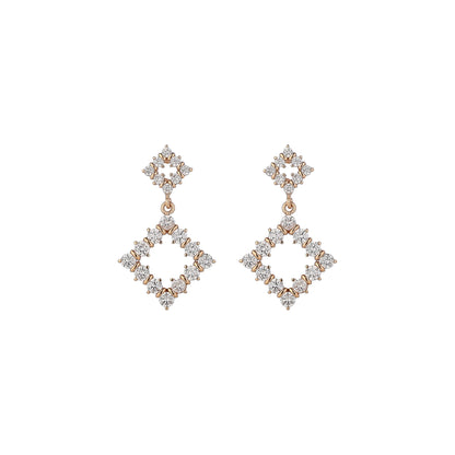 Diamond Shaped Rhinestone Earrings