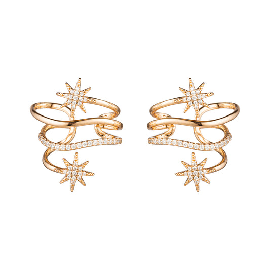 Golden Glow Star Awn Earrings